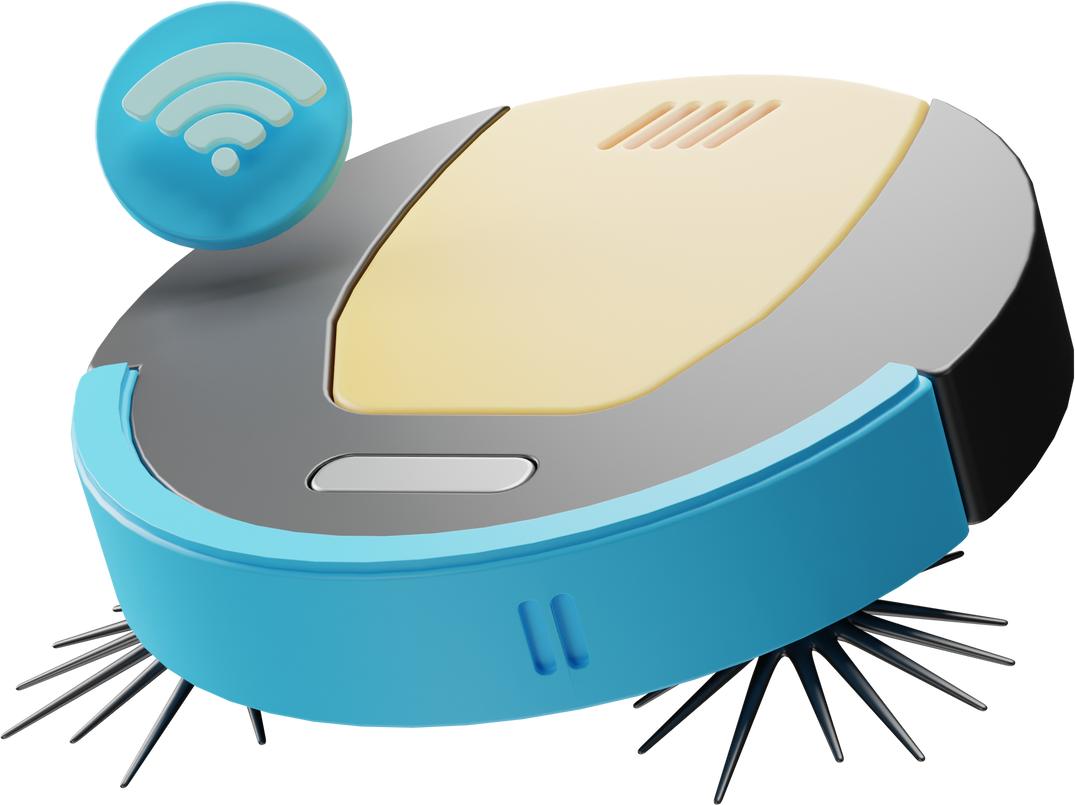 Smart Home, robot vacuum cleaner Smart Home 3d Illustration